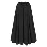 Winter Hooded Solid Cloak Poncho Coat Autumn Women Long Cape Cloak Hoodies Warm Cosplay Jackets Outwear