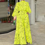 Fongt Fashion Style Women's Fashion Temperament Striped Print New Jumpsuit