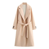 Fongt Explosive Women's Temperament Fashion With Belt Long Hair Coat