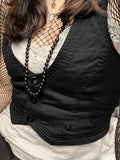 Button Front Corset Top-Outfit