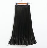 Fongt Luster Polyester Pressure Folded Half Skirt Original Single Long Skirt Silk Clear Silk #8035