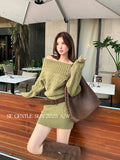 Fongt Xixi 13 Line 2025 Winter Temperament Knitted High-Neck Dress Dress Thin High-Waist Short Skirt Women 25533