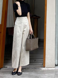Fongt High-Waisted Narrow Version Of Straight Temperament Broad Leg Pants Women Spring And Autumn Thin Casual Hanging Nine-Point Trouser Suit Pants