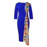 Fongt Plus-Size Women's 2025 Temperament OL Elegant Pencil Skirt Bag Hip Spliced African Dress