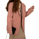 Fongt New Korean Version Of Autumn And Winter Small Pink Suit Jacket Female Thick Small Suit Suit British Wind Top-Outfit