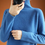 Fongt Winter New Half High Collar Sweater Female Inside Build Not Cashmere Long Sleeve Thick Knit Bottom Shirt Loose Jacket-Outfit