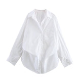 Fongt Women's Clothing Explosion Fashion Casual Loose Silk Shirt