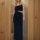 Fongt 2024 New Back Waist Sexy Party Dress Women's Sling Long