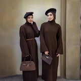 Fongt 2025 New Women's Knitted Turtleneck Sweater Temperament Fashion Dress Women