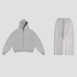 Fongt Simple Couple Fashion Hoodie Sweatshirt Solid Color 2207 Coat 2207-1 Trousers