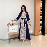Minority Age-Reduced Printed Fairy Skirt 2024 New V-Neck Slim A-Shaped Dress For Spring And Summer-Outfit