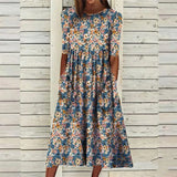 Printed Woman Loose Pockets Long