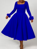 Fongt Party Dress Winter Temperament Elegant Hairy Decorative Dress African Dress