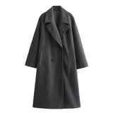 New Soft Double-Breasted Loose Coat Coat 3046269-Outfit