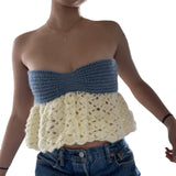 Women's Wear Strapless Hot Girl Knit Top-Outfit
