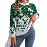 Fongt Shooting 2025 Autumn And Winter Leisure Deer Pattern Long-Sleeved Jacket Sweater Christmas Women's Clothing