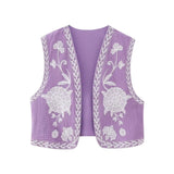 Fongt 2025 New Women's Clothing Embroidered Tard Vest