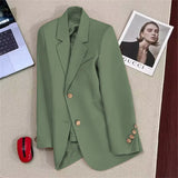 Fongt And Autumn Suit Jacket Female Small Man 2024 Spring And Autumn New Korean Version Temperament Goddess Fan Small Leisure Small Suit-Outfit