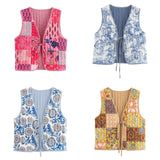 Fongt Explosion Street Printing Rope Cotton Vest Vest