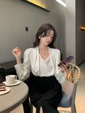 Fongt Not To Return] Xiu Xixi 13 Lines Of Spring Commuting Shirt Women Long Sleeve Top 89243