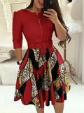 New Ladies' Fashionable Long-Sleeved Dress With Belt-Outfit