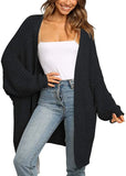 Fongt And Winter Hot Style Lady Solid Color Long Sleeve Pocket Loose Cardigan Knit Sweater