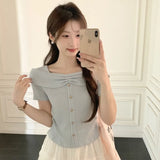 Chic Chic Short-Sleeved T-Shirt Sweet Hottie New Slimming Sweet Word On The Shoulder Of Thin