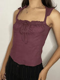 Flutter Sleeve Lace Up Corset Top-Outfit