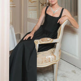 Fongt 2024 New Women's Elegant Literary Wind Off-Shoulder Vest Sleeveless Large Hem