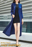 Fashion Glossy Trench Coat Women Spring Autumn Casual Purple Black Windbreaker Double-Breasted Solid X-Long Outerwear