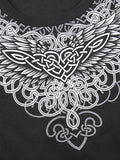 Long Sleeve Heart Pattern Print Tee-Outfit