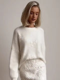 Fongt Shooting-2025 Explosion Comfortable Warm Solid Color Round Collar Knitted Tie-Up Wreaved