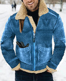 Fongt New Fur One Men's Coat Thick Lamb Hair Medium Long Imitation Leather Jacket Seven Color Eight Yards