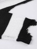 Knitted Stripe Long Sleeve Bolero Top-Outfit