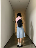 Pleated Skirt Women Girls Blue Jeans Midi Knee-length Denim Skirt A-line Long Skirt Y2k Korean Vintage