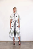Fongt Women's New Printed Dress Elegant T-Shirt With Flip-Flops 8056
