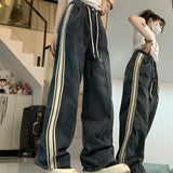 Vintage Wash Striped Boyfriend Jeans-Outfit