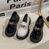 Fongt English Style With Skirt Single Shoes Thick Soles Mary Jane Small Leather Shoes Ladies High Sense Coarse And Wildle Shoes