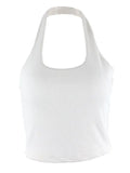 Early Autumn New Umbilly Sexy Bare Back Small Vest Sleeveless Hanging Neck Ribs Bottom