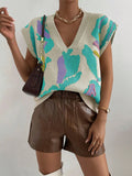 Fongt Collared Threaded Silk Sweater Temperament Fashion Knitted Vest