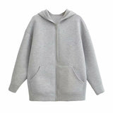 Fongt Women's Clothing Explosion Gray Hooded Long Space Cotton Jacket
