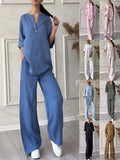 Fongt New Women's Fashion Pure Color Cotton Slack Suit Pants