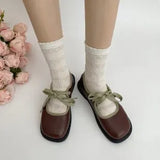Fongt Girl Small Leather Shoes Women 2023 New Summer Mary Jane Women's Shoes With Skirt French Evening Single