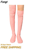Long Socks Female Lingerie Knitted Thigh High Socks Harajuku Sexy Compression Stockings for Women Autumn Winter