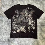 Fongt 2025 New Printed Skull-Head T-Shirt Top With Casual Fashion Round-Neck Short Sleeve