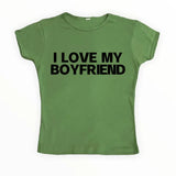LOVE MY BOYFRIEND Summer Fashion Girls Pink Y2k Crop Top Harajuku Short Sleeve Women T-Shirt Baby Tee Streetwear EMO Girl Punk-Outfit