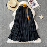 Fongt Half-Dress Women's Dress 2025 Summer Small In The Long Leisure High-Rise Display Thin Pendulum Ponve Egg