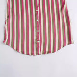 Striped Satin Casual Shirt 8160562 In Autumn-Outfit
