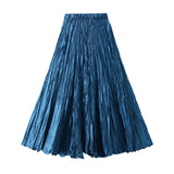 Fongt Spring New Sister Wind High-Level Feeling Hundred Folds Loose Thin Swing Skirt Leisure A Skirt 8081
