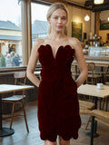 Temperament Sexy Breast Short Dress 2025 Summer New Fashion Flowers Spliced Sleeveless Design Short Dress